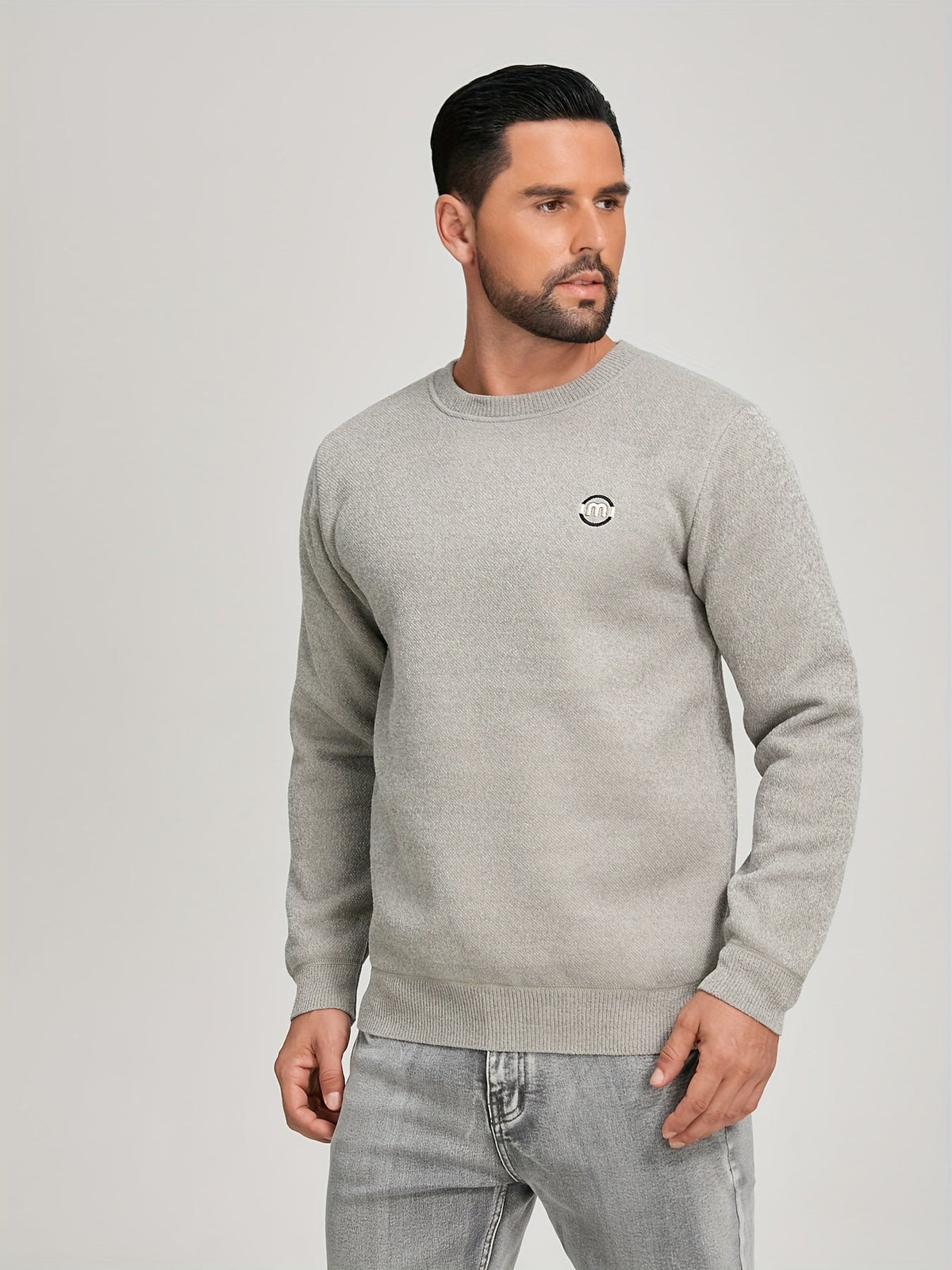 Unisex Langarm Sweatshirt Pullover Rundhals mit Logo-Detail Winter