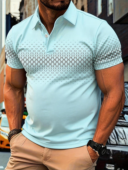 Herren Poloshirt mit modernem Muster – Stilvolles Freizeitshirt für Alltag und Ausgehen
