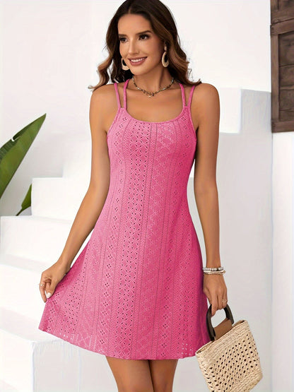 Damen Sommer A-Linienkleid mit Doppelträgern – Elegantes Freizeitkleid für Alltag & Urlaub