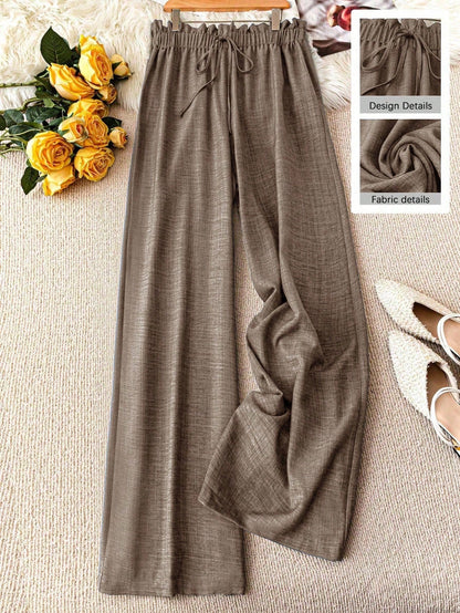 Damen Weite Freizeithose mit Kordelzug – Luftige Loungehose für Alltag und Urlaub