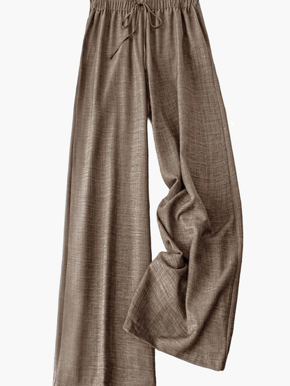 Damen Weite Freizeithose mit Kordelzug – Luftige Loungehose für Alltag und Urlaub