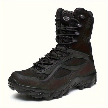 Taktische Stiefel Schwarz Hoch Robuste Outdoor-Schuhe Schnürverschluss