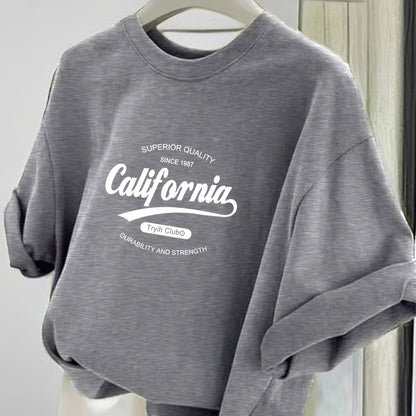 Damen Oversize Graphic T-Shirt California Casual Streetwear