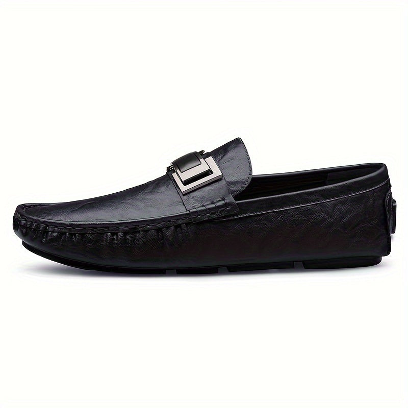 Herren Mokassins Slip-On Loafer mit Schnalle – Eleganter Freizeitschuh für Alltag und Freizeit