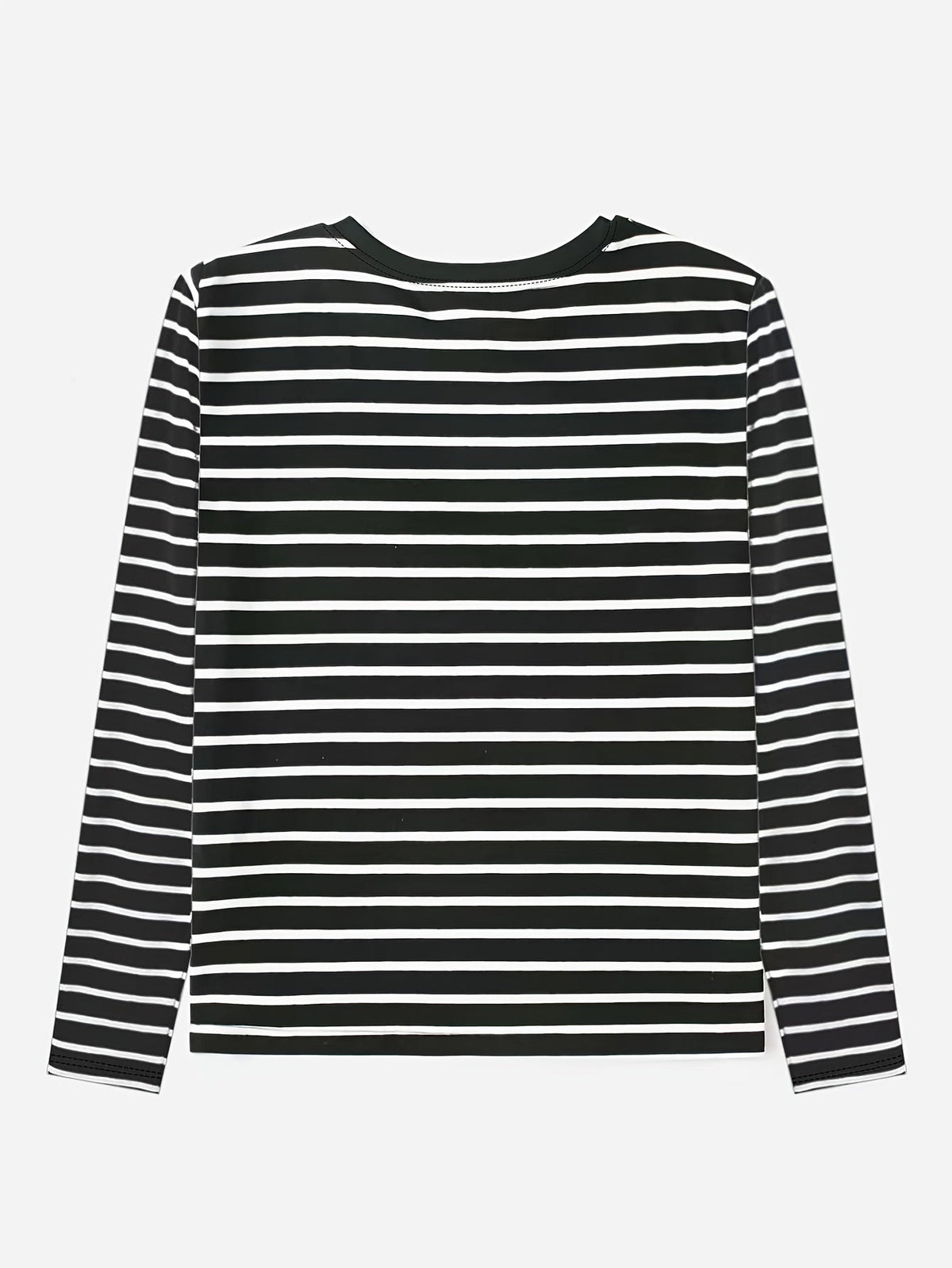 Gestreiftes Langarmshirt mit Rundhalsausschnitt und Herz-Applikation
