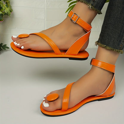 Damen Zehentrenner-Sandalen mit modernem Design und auffälligem Detail – Elegante Sommerschuhe für Alltag und Freizeit