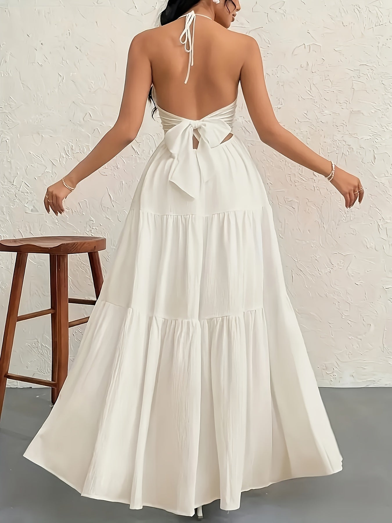 Damen Maxikleid Elegant mit Spaghettiträgern und Rückenfrei – Stilvolles Abend- und Sommerkleid