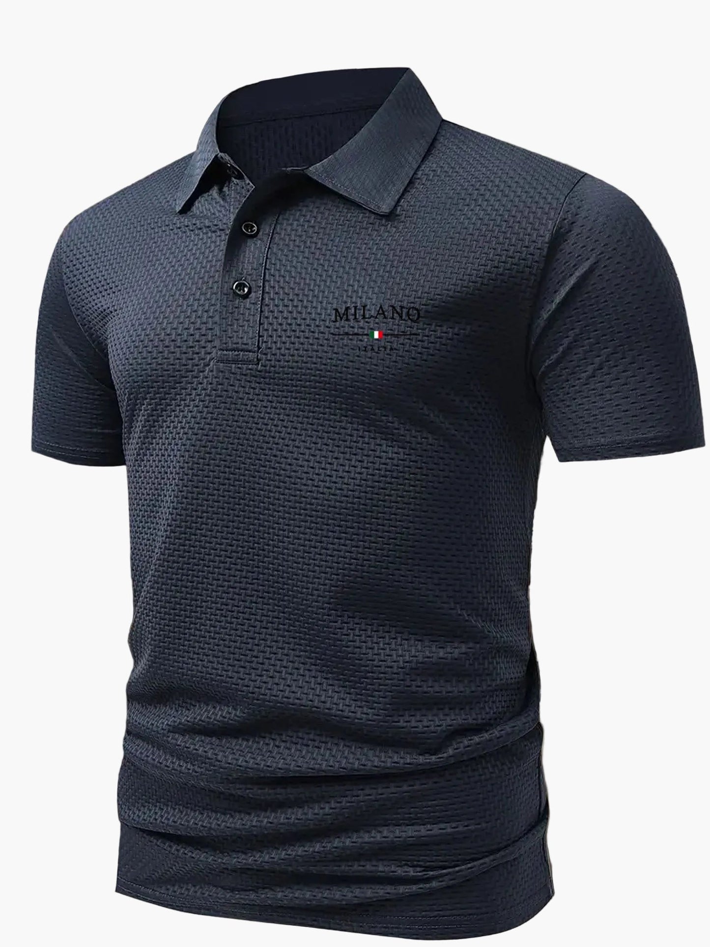 Herren Polo Shirt Casual Stil – Geometrisches Muster, Sommer Freizeit Poloshirt mit Knopfleiste