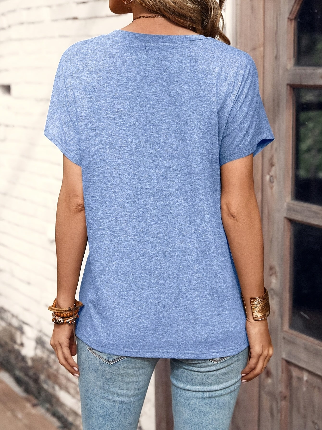 Damen Freizeitshirt mit Knopfleiste – Lockeres T-Shirt für Alltag & Freizeit