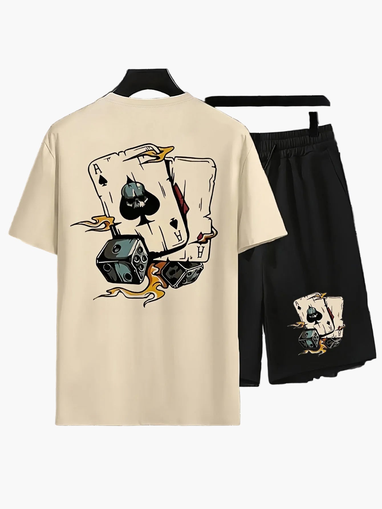 Herren Lounge-Set mit Print T-Shirt und Shorts – Bequemes Freizeit-Outfit für Zuhause und Alltag