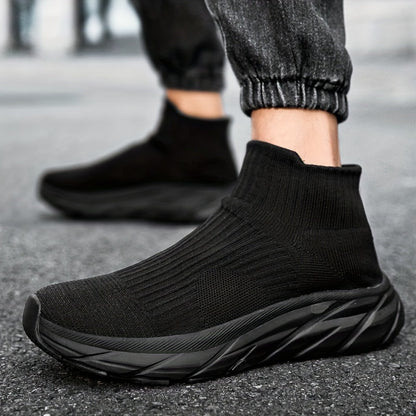 Unisex Slip-on Sneaker gestrickt dickere Sohle einfarbig
