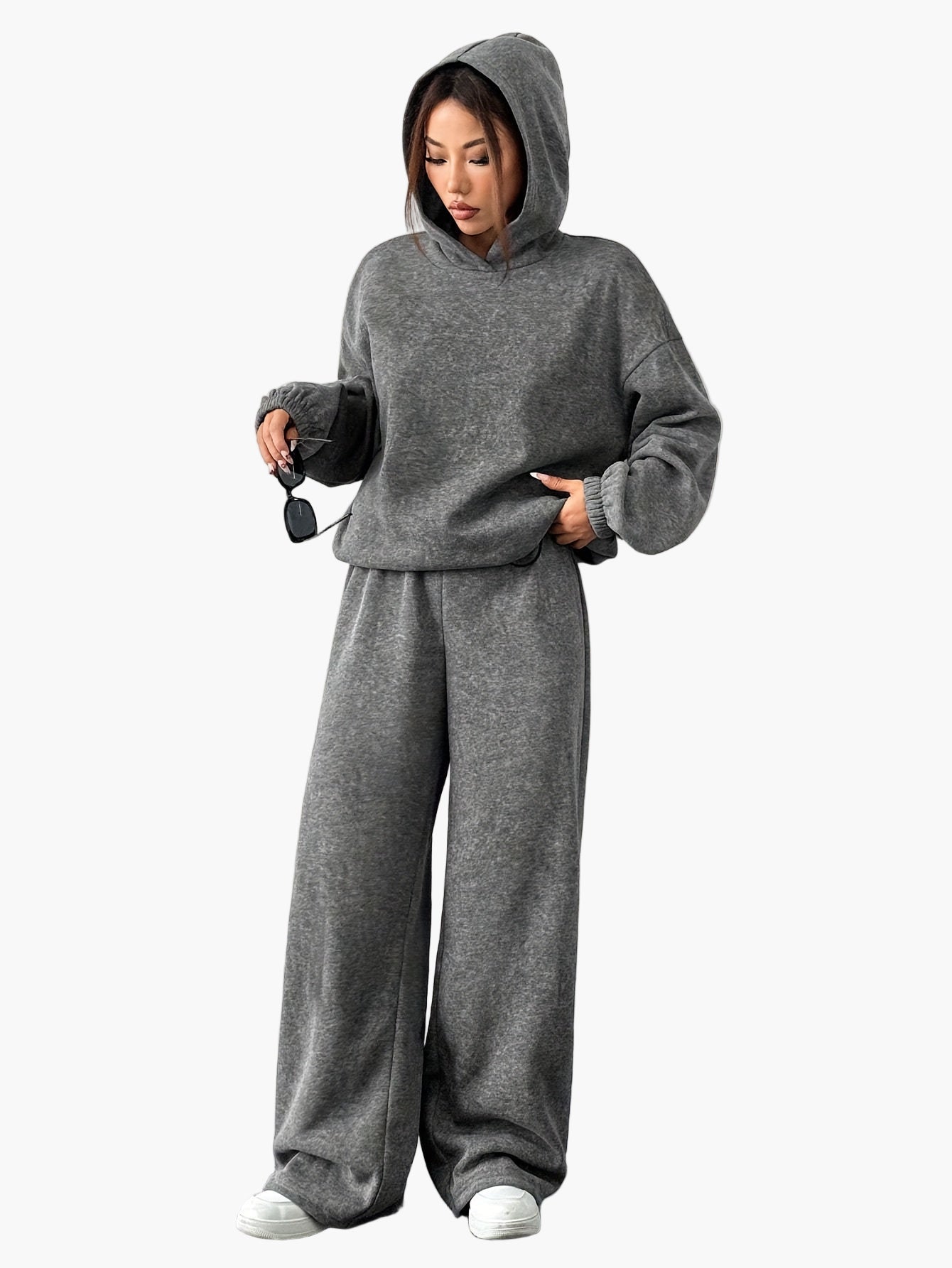 Damen Freizeit Trainingsanzug Set – Bequemer Hoodie und Weite Jogginghose für Alltag & Sport