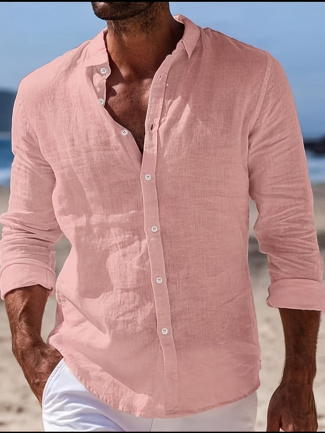 Herren Freizeithemd Leicht Sommer Strand Look – Lässiger Stil für entspannte Anlässe