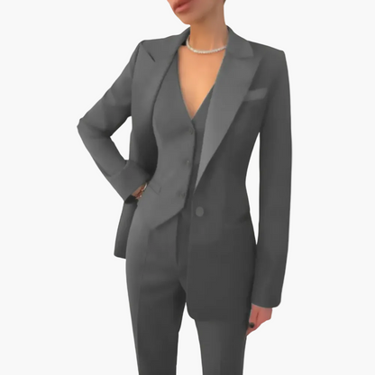 Damen Business Anzug 3-teilig – Elegantes Blazer-Weste-Hosen Set für Büro & besondere Anlässe