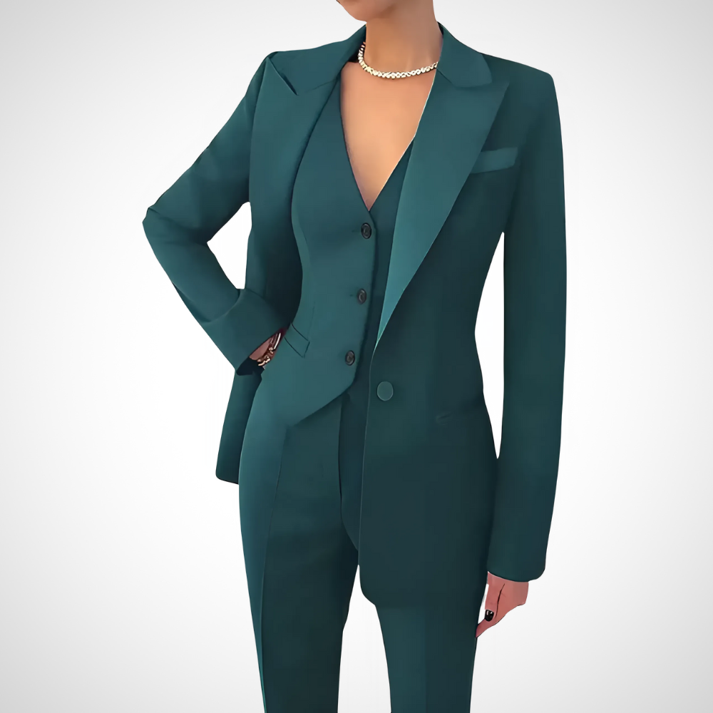 Damen Business Anzug 3-teilig – Elegantes Blazer-Weste-Hosen Set für Büro & besondere Anlässe