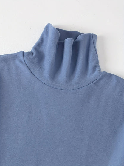 Herren Rollkragenpullover Langarmshirt Slim Fit 4er-Set Schwarz Weiß Grau Blau