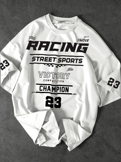 Herren Street Racing Sports Champion T-Shirt mit Print – Urban Style Freizeitshirt