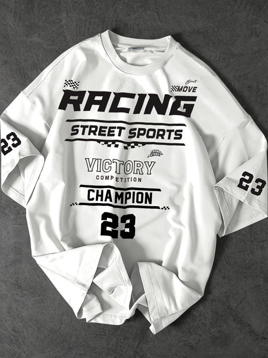 Herren Street Racing Sports Champion T-Shirt mit Print – Urban Style Freizeitshirt