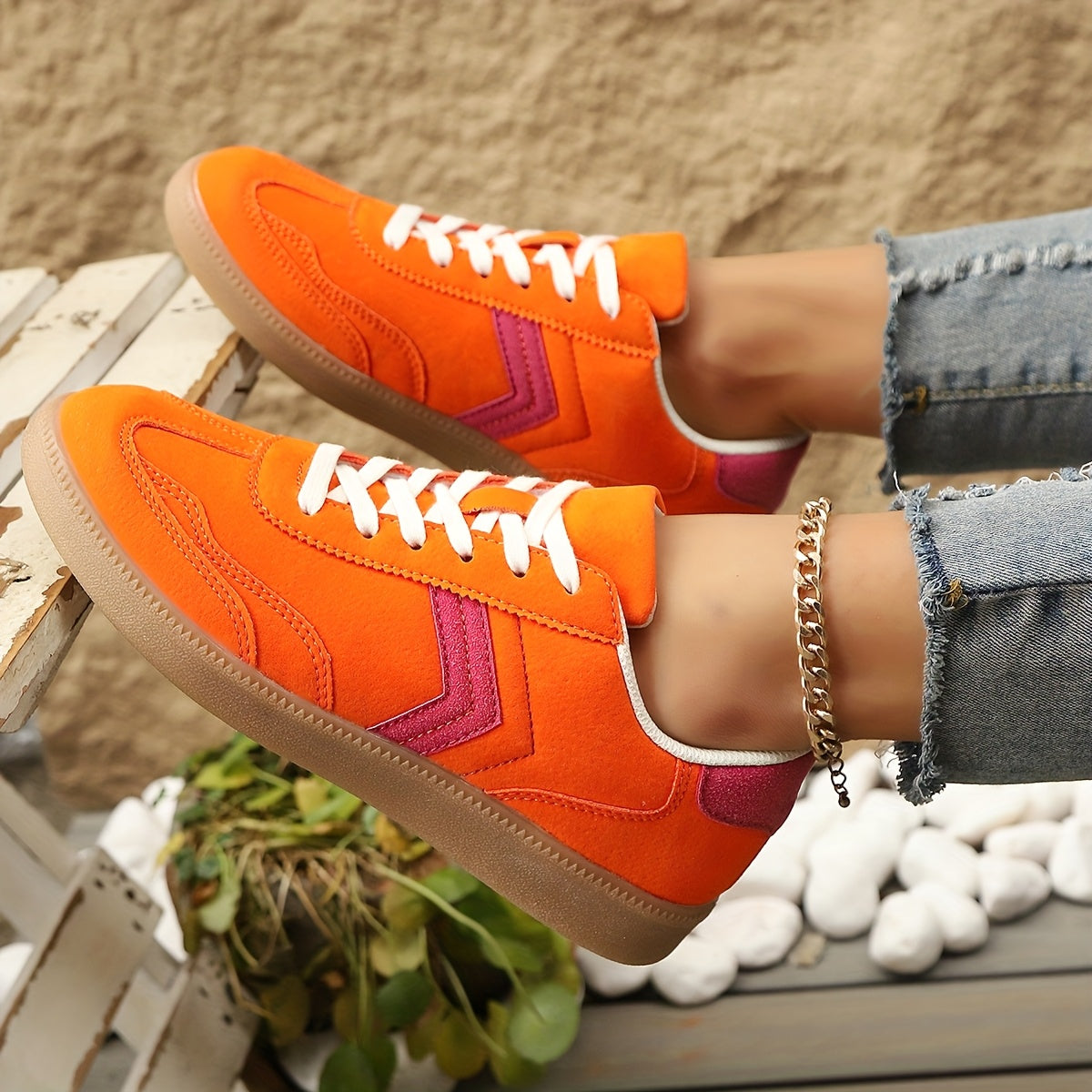 Damen Retro Sneaker im Casual Look – Bequeme Freizeitschuhe für Alltag und Streetstyle