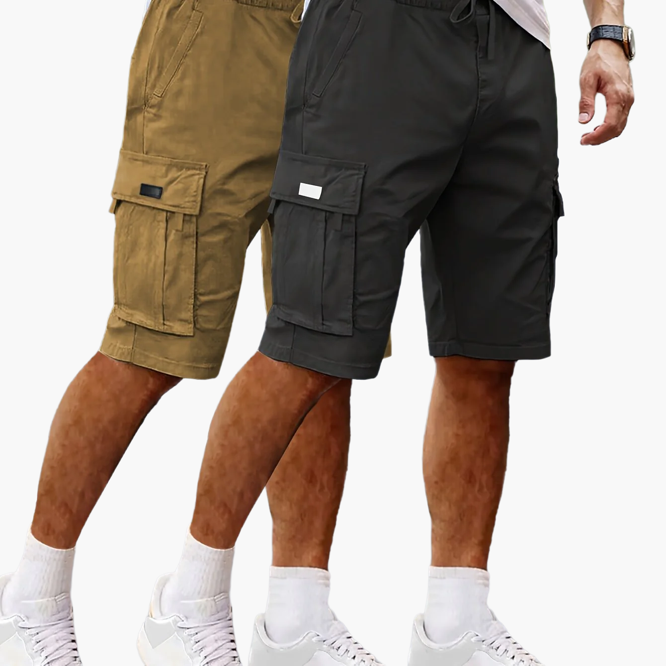 Herren 2er-Pack Cargo Shorts – Lässige Outdoor-Bermuda mit Taschen für Freizeit & Sport