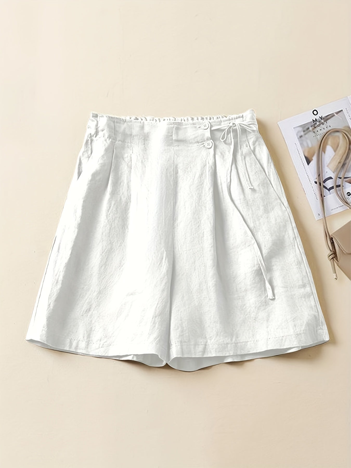 Damen Weite Freizeithose Shorts – Elegante High-Waist Culottes für Alltag und Büro