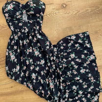 Damen Maxikleid Vintage-Stil mit Punkten und Volants – Eleganter Sommer-Look