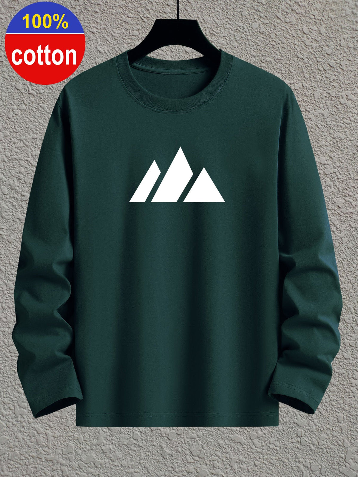 Unisex Langarmshirt mit Rundhalsausschnitt und Berg-Print