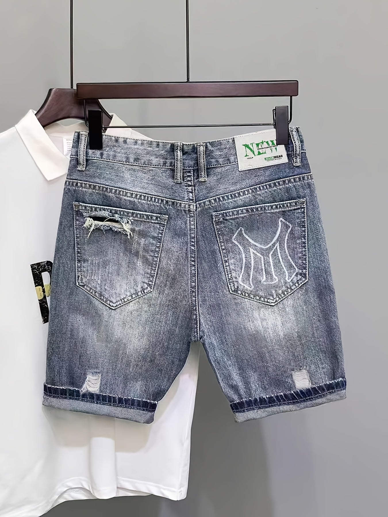 Herren Jeansshorts im Used-Look mit Distressed-Details – Streetstyle Denim Shorts