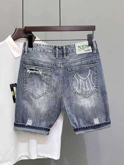Herren Jeansshorts im Used-Look mit Distressed-Details – Streetstyle Denim Shorts