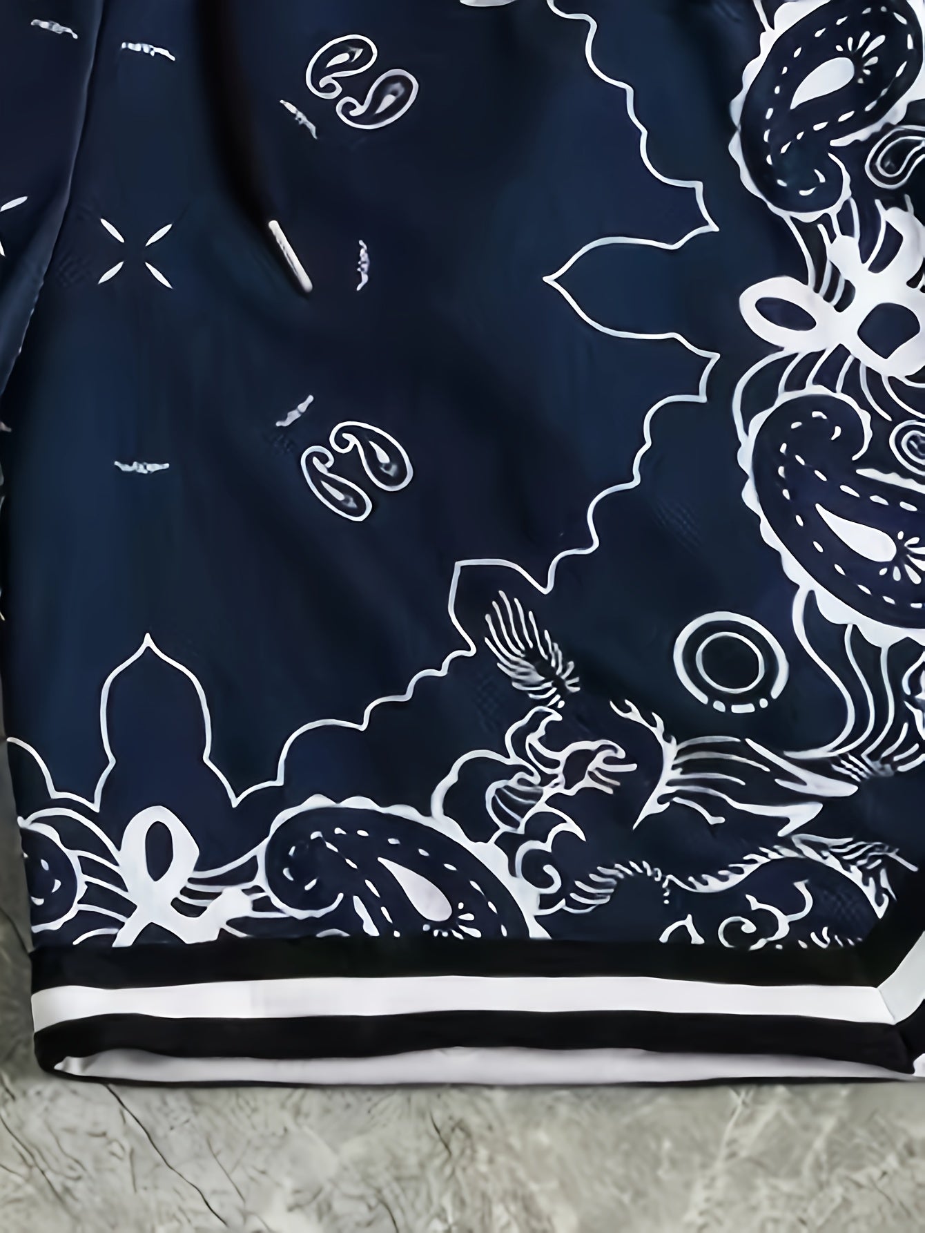 Herren Bandana-Print Basketball Shorts Sport Streetwear Freizeit