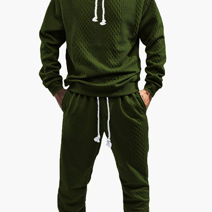 Herren Kapuzenpullover & Jogginghose Set Strukturiert Langarm Freizeitanzug Mehrfarbig