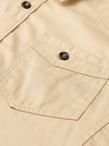 Herren Utility Hemd Kurzarm – Moderner Freizeit-Look mit Brusttasche und Schulterdetails