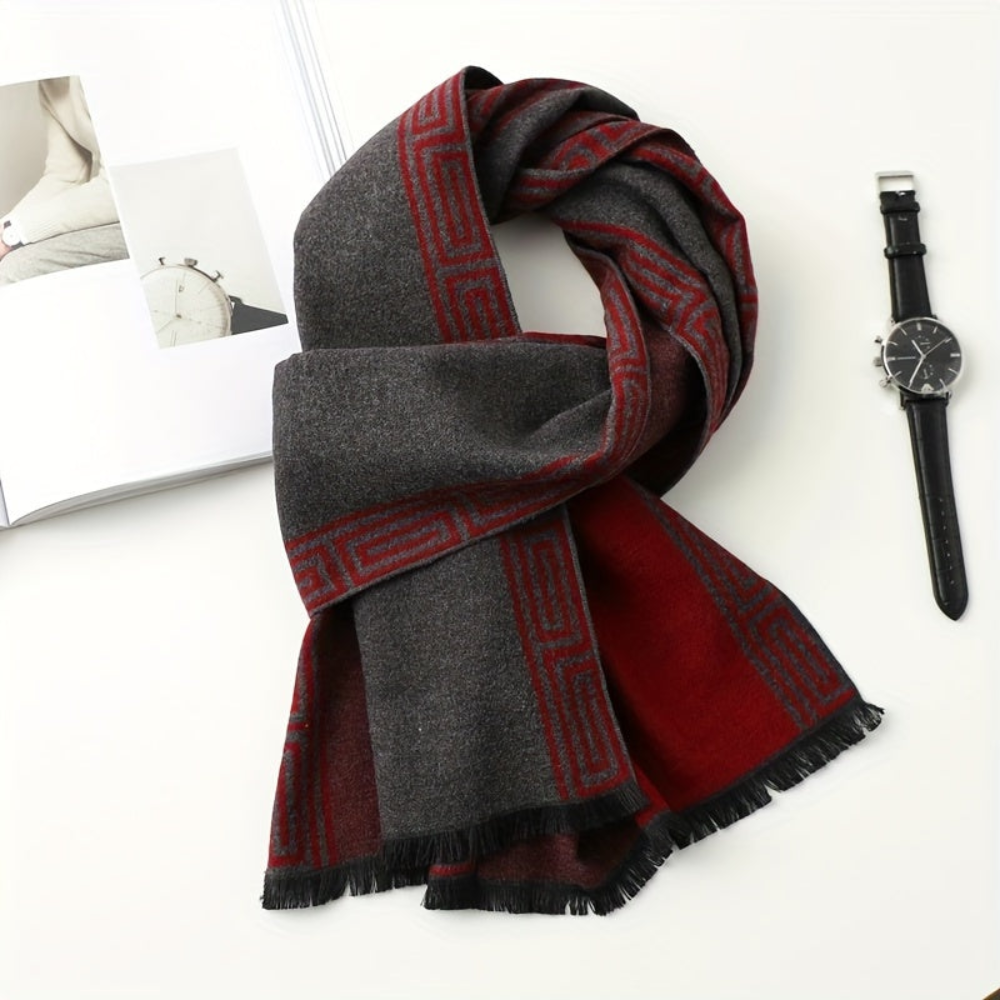 Unisex Schal mit Muster und Fransen | Warm & Stilvoll für Herbst Winter
