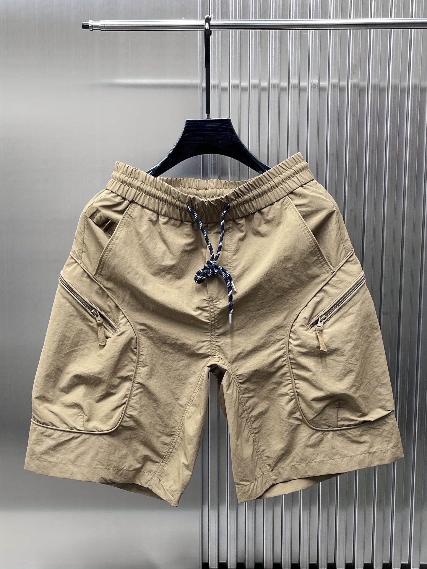 Herren Utility Cargo Shorts mit Reißverschlusstaschen – Urban Athleisure Style