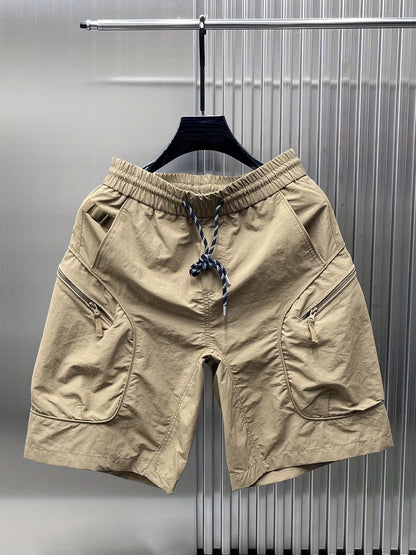 Herren Utility Cargo Shorts mit Reißverschlusstaschen – Urban Athleisure Style