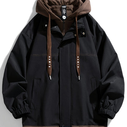Unisex Jacke mit Kapuze und Reißverschluss, mehrfarbig