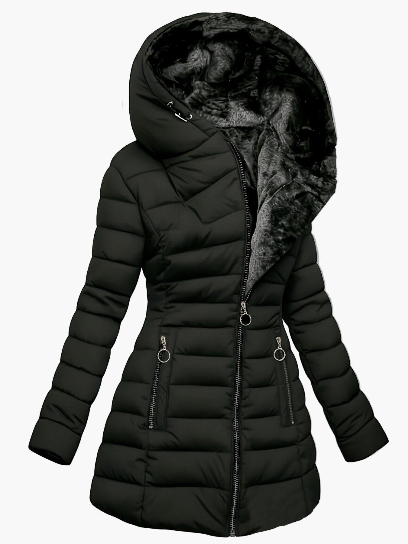 Damen Steppmantel mit Kapuze – Eleganter Wintermantel für Alltag und Freizeit