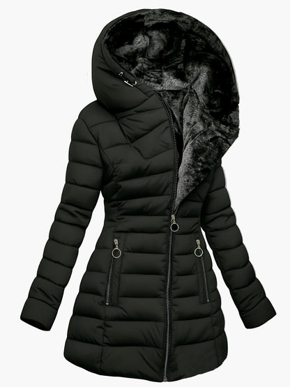 Damen Steppmantel mit Kapuze – Eleganter Wintermantel für Alltag und Freizeit