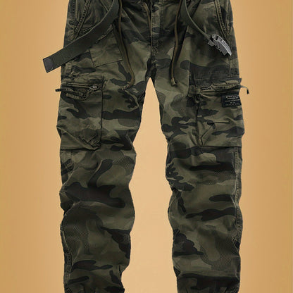 Herren Cargo Jogger Hose mit Camouflage Muster und Utility-Design – Streetwear und Outdoor