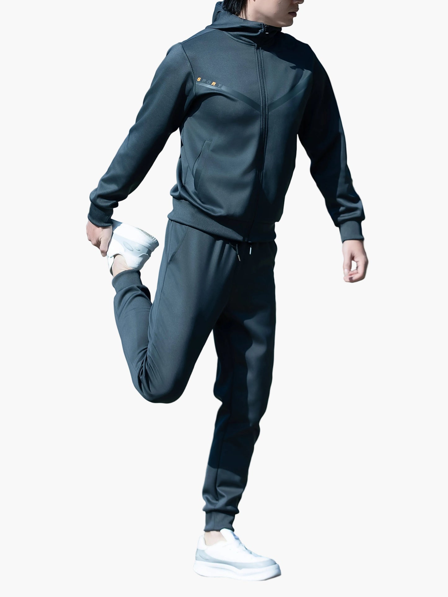 Herren Sport Trainingsanzug Set – Casual Fitness Jogginganzug mit Kapuze, Freizeit für Alltag & Sport