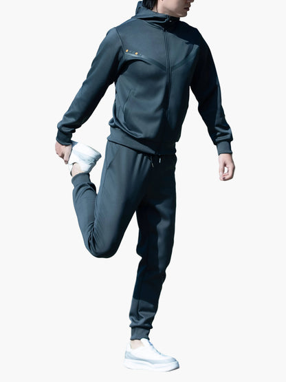Herren Sport Trainingsanzug Set – Casual Fitness Jogginganzug mit Kapuze, Freizeit für Alltag & Sport
