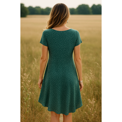Damen Sommerkleid Casual Elegant Kurzarm Freizeitkleid für Alltag und Urlaub