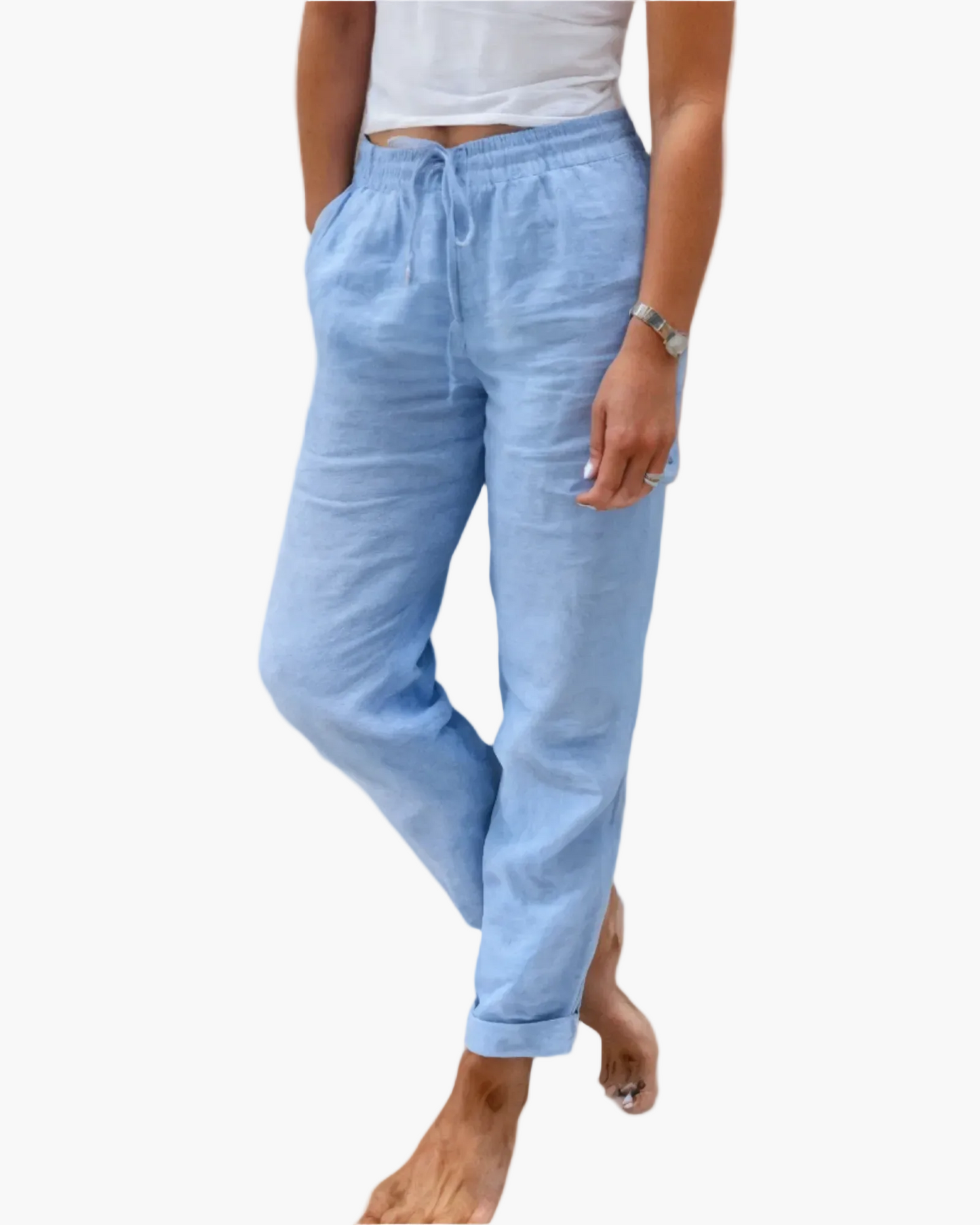 Damen-Freizeithose mit elastischem Tunnelzug-Bund