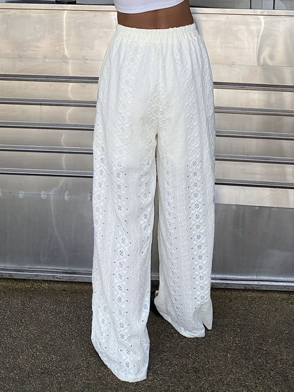 Damen Weite Spitzenhose im Boho-Stil – Elegant, Feminin & Vielseitig für Sommer und Urlaub