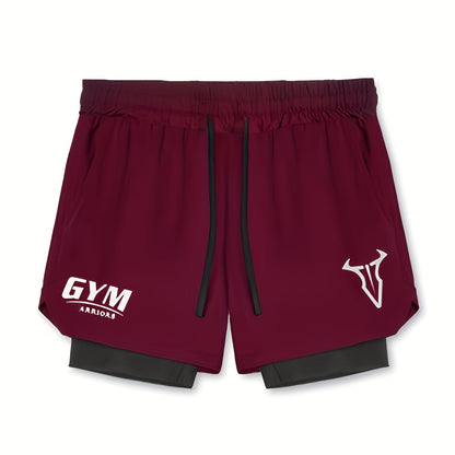 Herren Trainingsshorts 2-in-1 Performance Fitness Laufshorts
