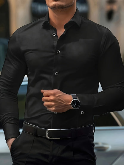Herren Business Slim Fit Hemd – Elegantes Langarmhemd für Büro und Freizeit