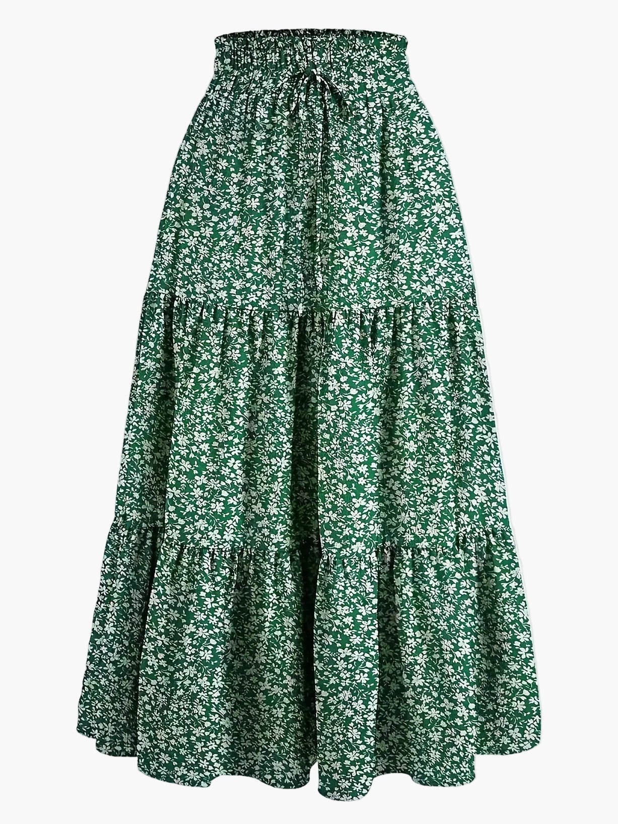 Damen Stufenrock mit hoher Taille und Bindegürtel – Eleganter Freizeit- und Sommerrock