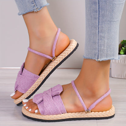 Damen Sommer Sandalen mit Schleife und Knöchelriemen – Bequeme Freizeitschuhe für Alltag und Urlaub