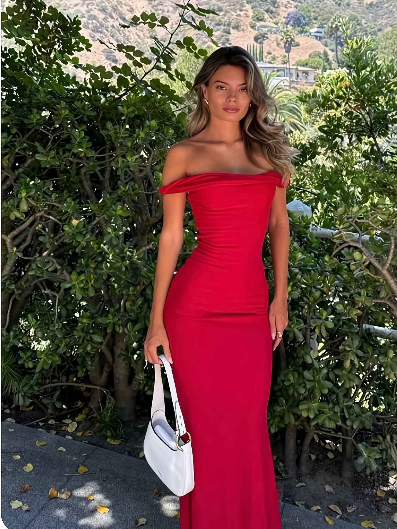 Damen Abendkleid Elegant One-Shoulder Maxikleid Figurbetont für besondere Anlässe