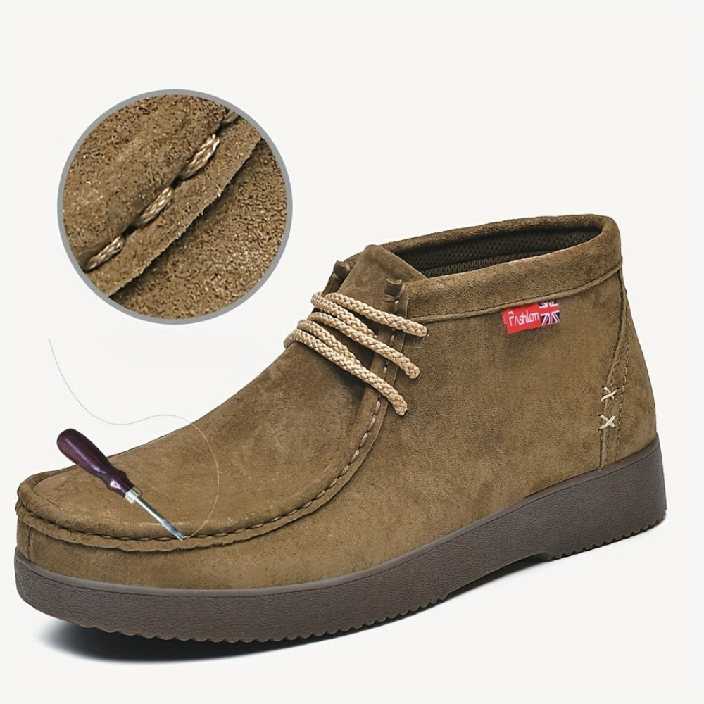 Herren Chukka Stiefel Wildleder-Optik Schnürschuhe Bequeme Stiefeletten Flache Sohle